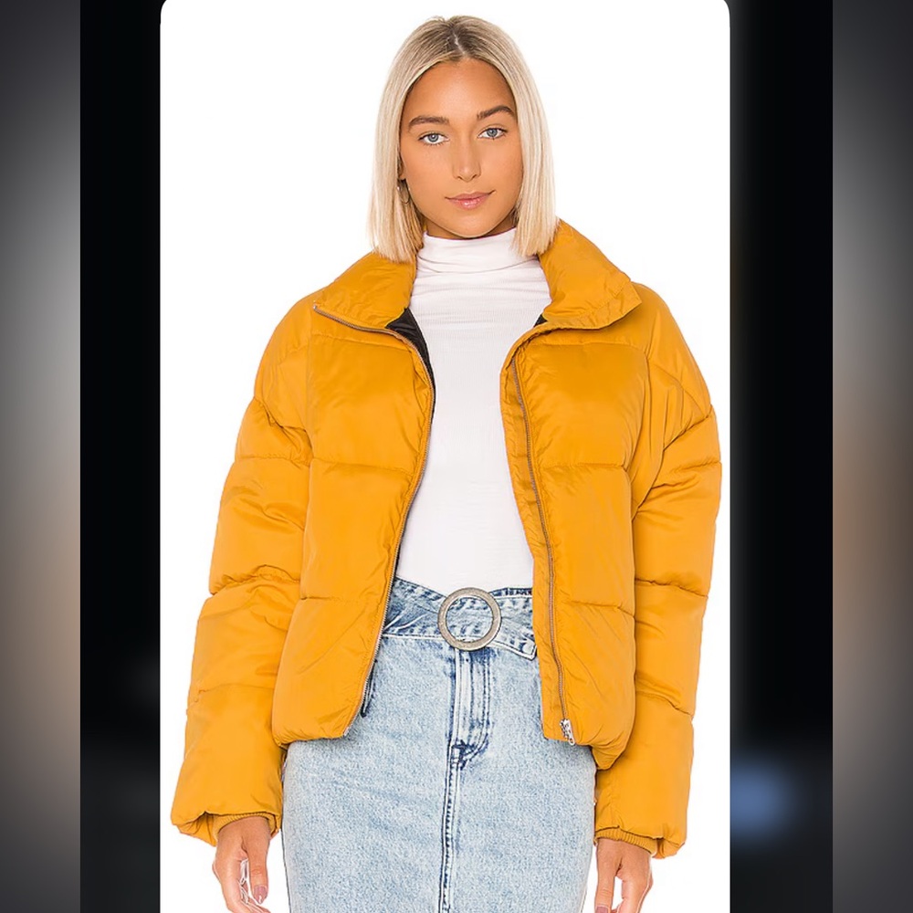 Dr Denim Skylar Puffer Jacket in Gold Digger